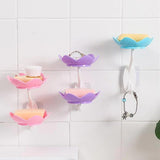 Wall-Mounted Double-Layer Lotus Flower Soap Holder