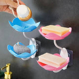 Wall-Mounted Double-Layer Lotus Flower Soap Holder