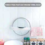 (1 Pcs )plastic Towel Hanger Stick Standing Suction Towel Rack Wall Mounted Cover Bathroom Storage Shelf (random Color)