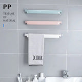 (1 Pcs )plastic Towel Hanger Stick Standing Suction Towel Rack Wall Mounted Cover Bathroom Storage Shelf (random Color)