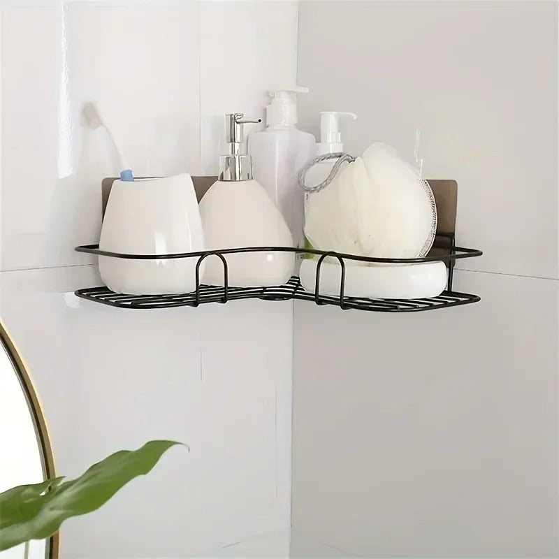 Kitchen Bathroom Corner Metal Rack Shelf 🔥 New Design with Hook😍