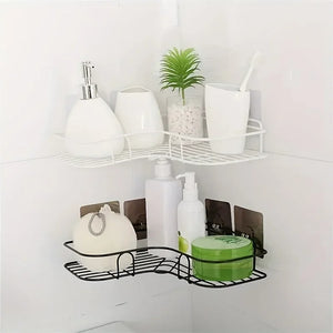 Kitchen Bathroom Corner Metal Rack Shelf 🔥 New Design with Hook😍